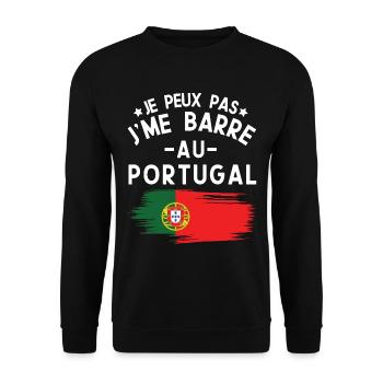 Je Peux Pas J'me Barre Au Portugal Vacances - Sweat-shirt Unisexe - noir - Devant - Alina (178cm) & Michal (187cm)