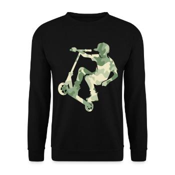 Camouflage Rider Trottinette Adolescent - Sweat-shirt Unisexe - noir - Devant - Alina (178cm) & Michal (187cm)