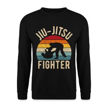Chemise rétro brésilienne Jiu Jitsu cadeau BJJ - Sweat-shirt Unisexe - noir - Devant - Alina (178cm) & Michal (187cm)