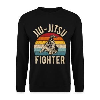 Brazilian Jiu Jitsu gift BJJ retro sun - Unisex Sweatshirt - black - Front - Alina (178cm) & Michal (187cm)