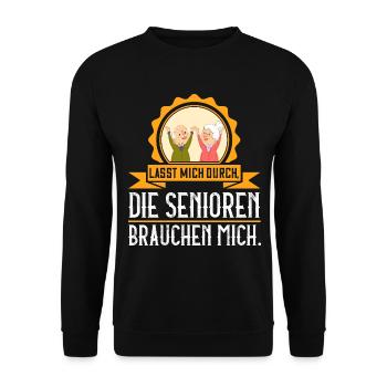 Altenpflege Altenheim Altenpflegerin Geschenk - Unisex Pullover - Schwarz - Vorne - Alina (178cm) & Michal (187cm)