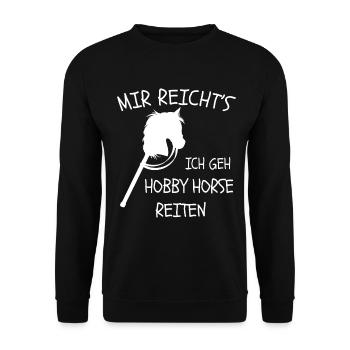 Mir reichts ich geh Hobby horse reiten - Unisex Pullover - Schwarz - Vorne - Alina (178cm) & Michal (187cm)