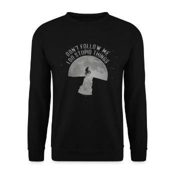 MTB - Bicycle - Don't follow me I do stupid things - Unisex Sweatshirt - black - Front - Alina (178cm) & Michal (187cm)