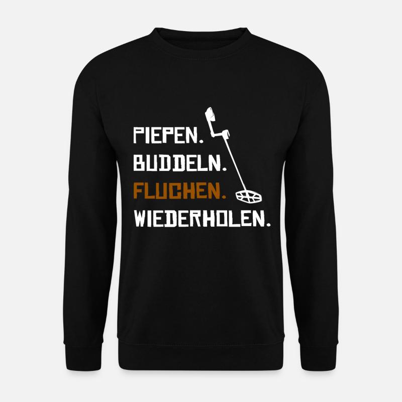 Sondler mit Metalldetektor Sondengänger Geschenk - Unisex Pullover - Schwarz