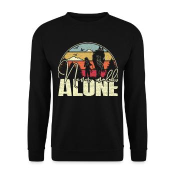Never walk alone - Cheval de style vintage - Sweat-shirt Unisexe - noir - Devant - Alina (178cm) & Michal (187cm)