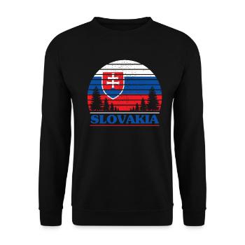 Slowakei - Unisex Pullover - Schwarz - Vorne - Alina (178cm) & Michal (187cm)