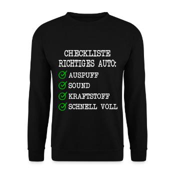 Anti Elektroauto gegen E-Auto mit Strom - Unisex Pullover - Schwarz - Vorne - Alina (178cm) & Michal (187cm)