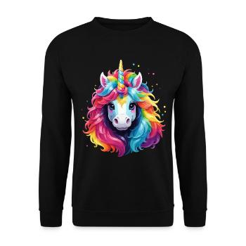 Unicorn Rainbow Pony Girl Kids - Unisex Sweatshirt - black - Front - Alina (178cm) & Michal (187cm)