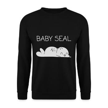 Seal baby - Unisex Sweatshirt - black - Front - Alina (178cm) & Michal (187cm)