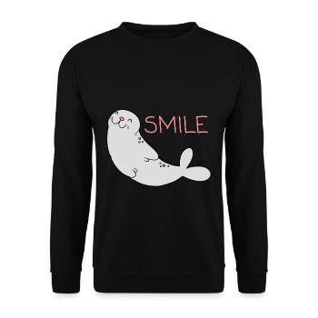 Cute seal - Unisex Sweatshirt - black - Front - Alina (178cm) & Michal (187cm)