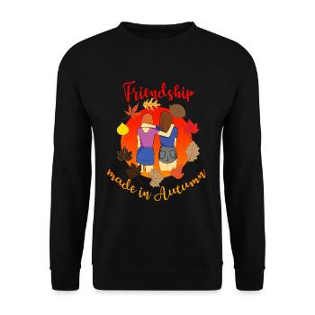 Automne amitié - Sweat-shirt Unisexe - noir - Devant - Alina (178cm) & Michal (187cm)
