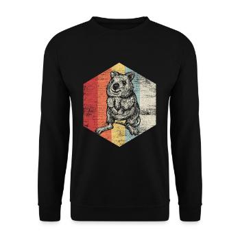 Quokka - Unisex Pullover - Schwarz - Vorne - Alina (178cm) & Michal (187cm)