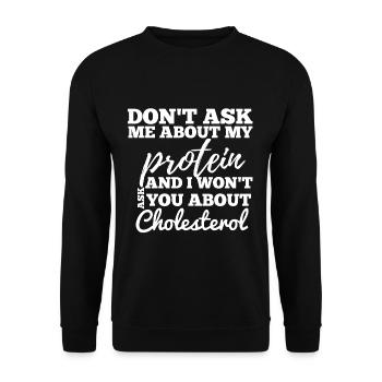 Vegan Protein - Unisex Sweatshirt - black - Front - Alina (178cm) & Michal (187cm)