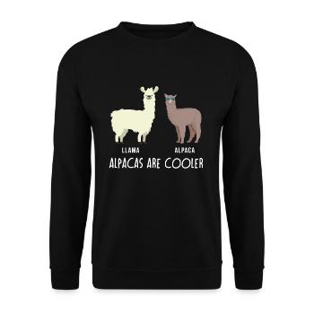 Alpaca Lama - Unisex Sweatshirt - black - Front - Alina (178cm) & Michal (187cm)