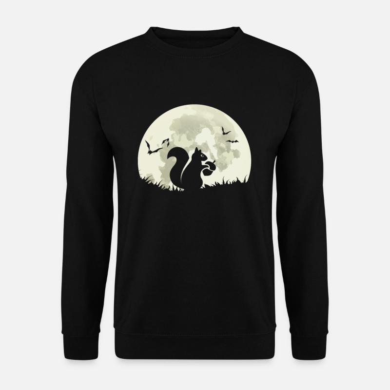 Eichhörnchen Mond Fledermaus - Unisex Pullover - Schwarz