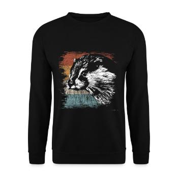 Otter Marder Frettchen - Unisex Pullover - Schwarz - Vorne - Alina (178cm) & Michal (187cm)