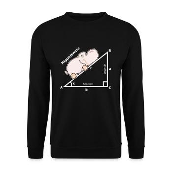 Hippopotame - Sweat-shirt Unisexe - noir - Devant - Alina (178cm) & Michal (187cm)