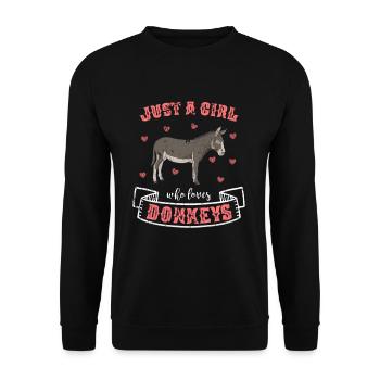Esel Landei Mädchen - Unisex Pullover - Schwarz - Vorne - Alina (178cm) & Michal (187cm)