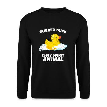 Bath duck Quiet duck spirituality - Unisex Sweatshirt - black - Front - Alina (178cm) & Michal (187cm)