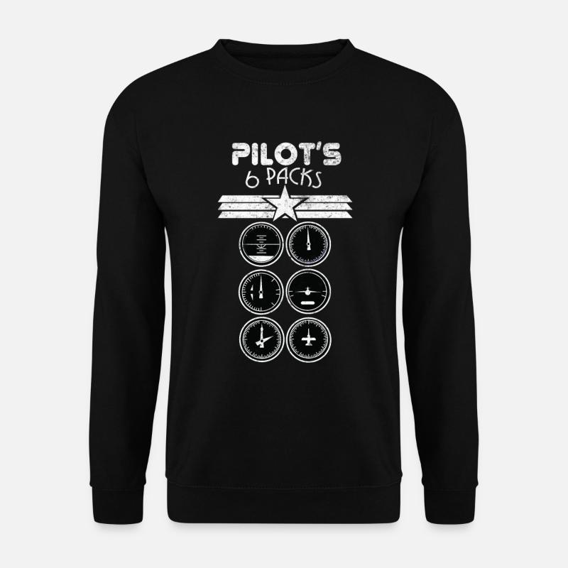 Pilot Cockpit Sixpack - Unisex Sweatshirt - black