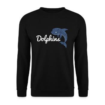 Delphin - Unisex Pullover - Schwarz - Vorne - Alina (178cm) & Michal (187cm)