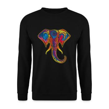éléphant - Sweat-shirt Unisexe - noir - Devant - Alina (178cm) & Michal (187cm)