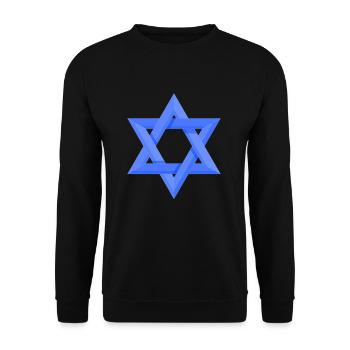 Israel Davidstern - Unisex Pullover - Schwarz - Vorne - Alina (178cm) & Michal (187cm)