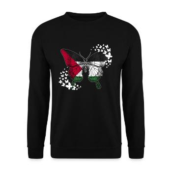 Palestine butterfly - Unisex Sweatshirt - black - Front - Alina (178cm) & Michal (187cm)