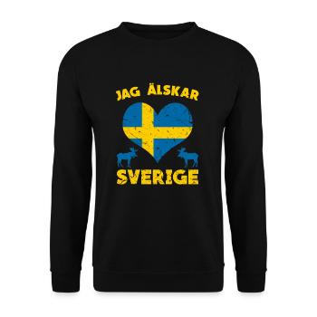 Sweden Heart - Unisex Sweatshirt - black - Front - Alina (178cm) & Michal (187cm)