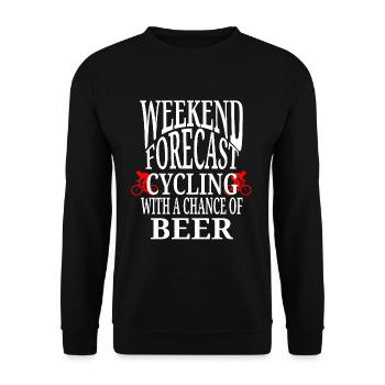Fahrrad Bier Geschenk - Unisex Pullover - Schwarz - Vorne - Alina (178cm) & Michal (187cm)
