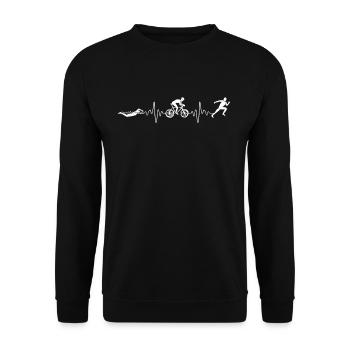 Triathlon heartbeat - Unisex Sweatshirt - black - Front - Alina (178cm) & Michal (187cm)