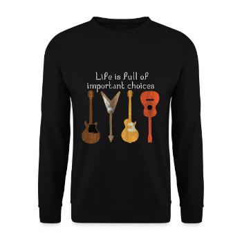 Guitare guitare électrique - Sweat-shirt Unisexe - noir - Devant - Alina (178cm) & Michal (187cm)