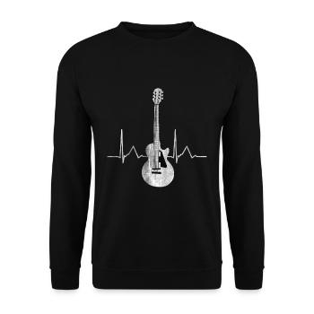 Musik Gitarre Puls - Unisex Pullover - Schwarz - Vorne - Alina (178cm) & Michal (187cm)