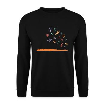 Flöte - Unisex Pullover - Schwarz - Vorne - Alina (178cm) & Michal (187cm)