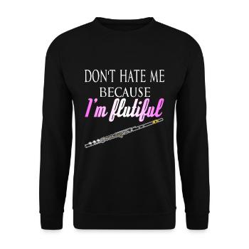 Flute flute player - Unisex Sweatshirt - black - Front - Alina (178cm) & Michal (187cm)