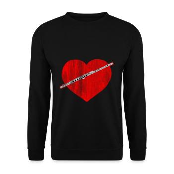 Music flute passion - Unisex Sweatshirt - black - Front - Alina (178cm) & Michal (187cm)