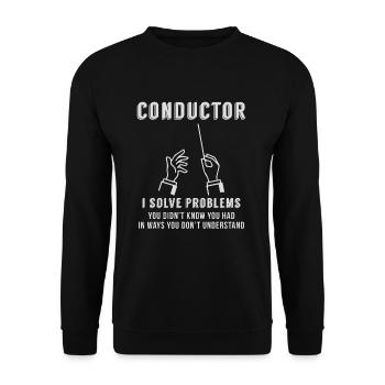 Dirigent Künstler Geschenk - Unisex Pullover - Schwarz - Vorne - Alina (178cm) & Michal (187cm)