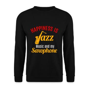 Saxophone jazz chance - Sweat-shirt Unisexe - noir - Devant - Alina (178cm) & Michal (187cm)