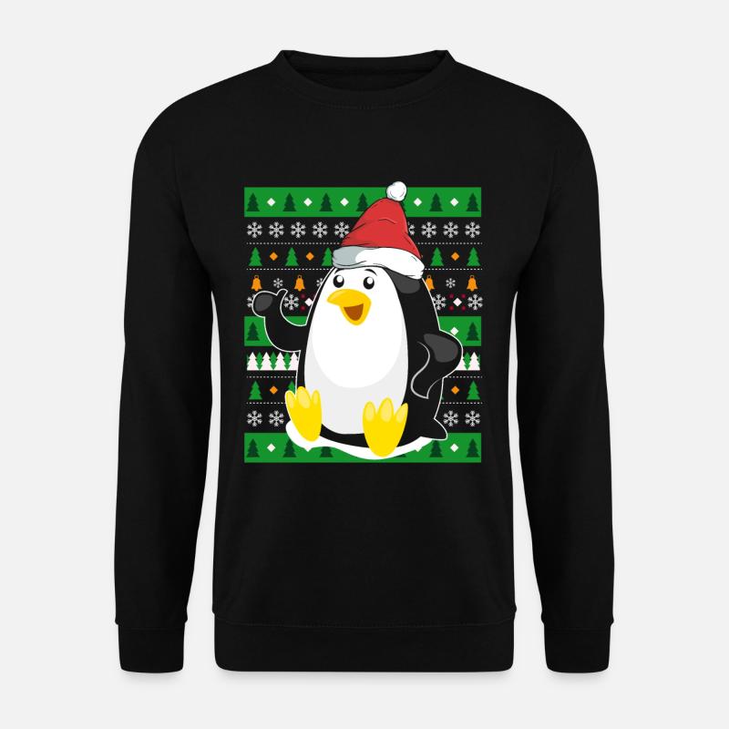 Ugly Christmas Pinguin - Unisex Pullover - Schwarz