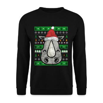 Rhino Ugly Christmas - Sweat-shirt Unisexe - noir - Devant - Alina (178cm) & Michal (187cm)