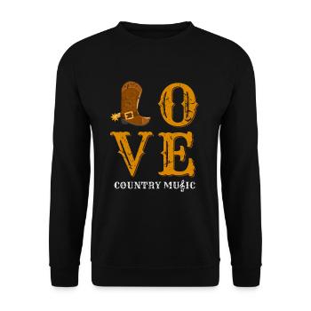 Country Musique Far West - Sweat-shirt Unisexe - noir - Devant - Alina (178cm) & Michal (187cm)