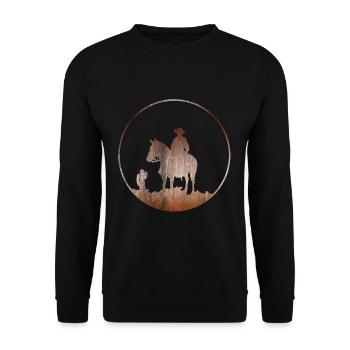 Cowboy - Unisex Pullover - Schwarz - Vorne - Alina (178cm) & Michal (187cm)