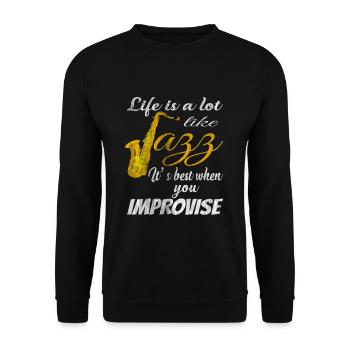 Jazz Vie - Sweat-shirt Unisexe - noir - Devant - Alina (178cm) & Michal (187cm)