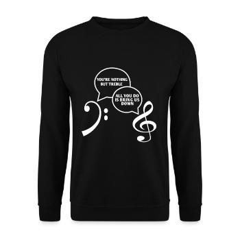 Musique Clé de partition - Sweat-shirt Unisexe - noir - Devant - Alina (178cm) & Michal (187cm)