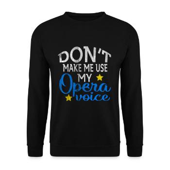 Oper Stimme - Unisex Pullover - Schwarz - Vorne - Alina (178cm) & Michal (187cm)