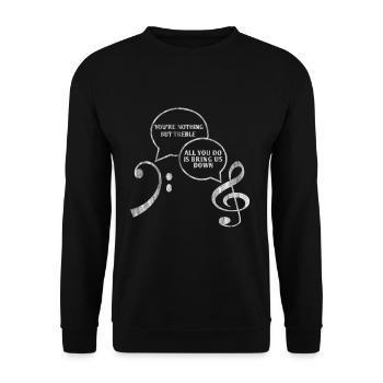 Sheet music key musicians - Unisex Sweatshirt - black - Front - Alina (178cm) & Michal (187cm)