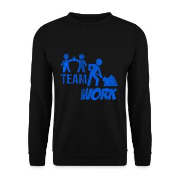 Construction worker construction site teamwork - Unisex Sweatshirt - black - Front - Alina (178cm) & Michal (187cm)