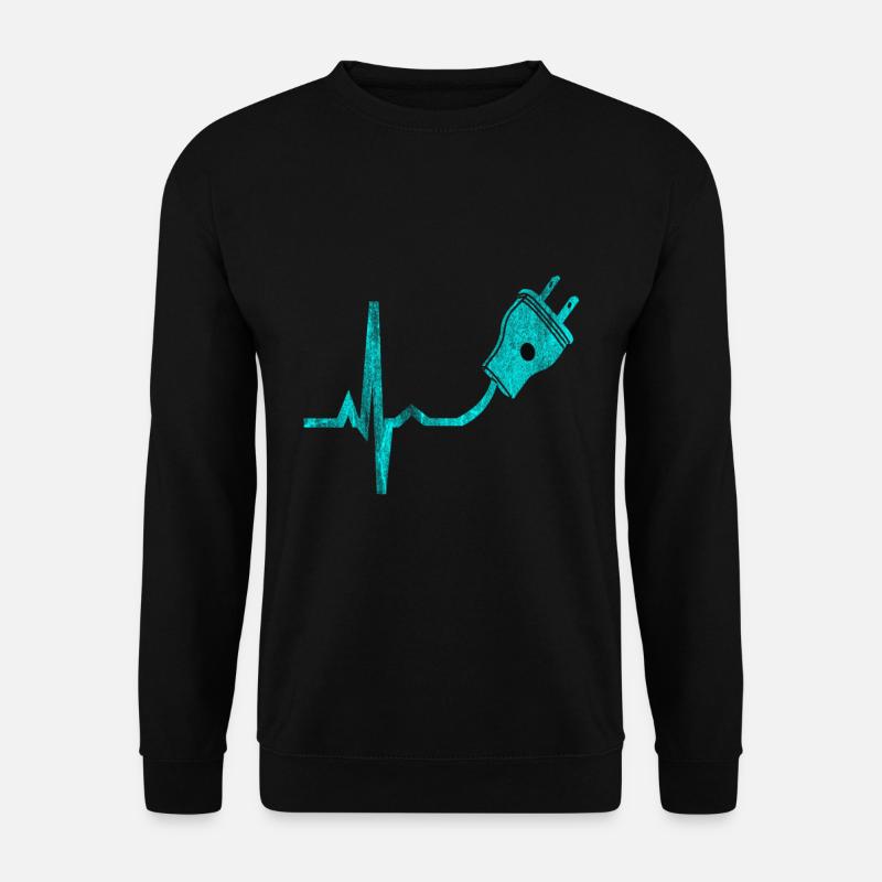 Elektriker Elektrizität Herzschlag - Unisex Pullover - Schwarz