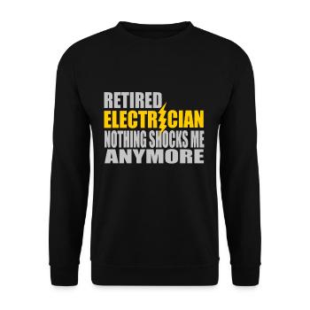 Elektriker Rente - Unisex Pullover - Schwarz - Vorne - Alina (178cm) & Michal (187cm)