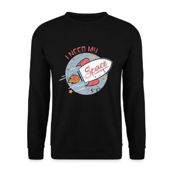Astronaut Rakete - Unisex Pullover - Schwarz - Vorne - Alina (178cm) & Michal (187cm)